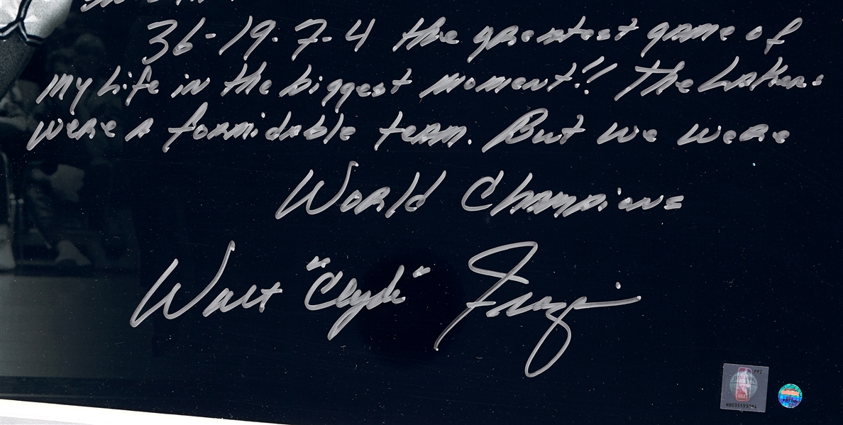 Walt Frazier Signed 16x20 Framed Photo with Handwritten Story (Steiner)
