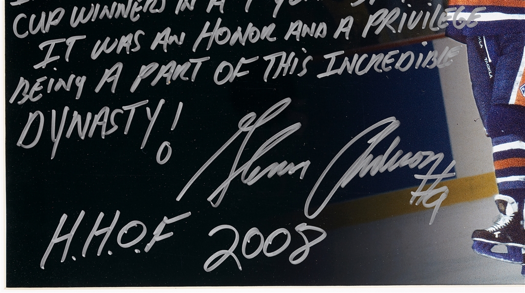 Glenn Anderson Signed 16x20 Framed Photo with Handwritten Story (Steiner)