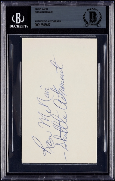 Ron McNair Signed 3x5 Index Card (Space Shuttle Challenger) (BAS)