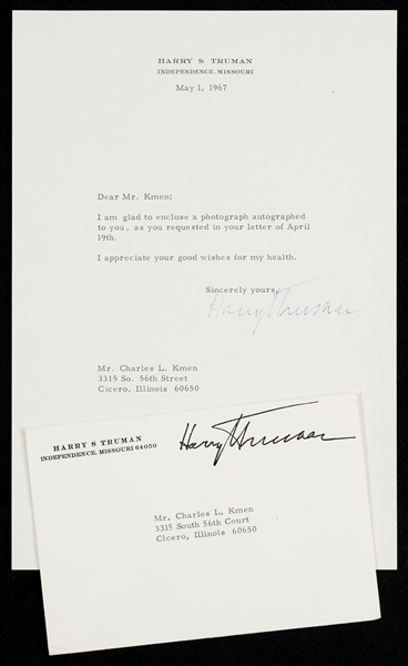 Harry Truman Signed Typed Letter (1967)