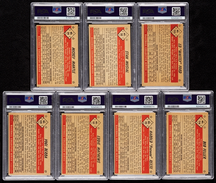 1953 Bowman Baseball Color Complete Set, Mantle (PSA 4) and Keys Slabbed (160)