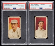 1909 E95 Philadelphia Caramel PSA-Graded Pair with Chief Bender (2)