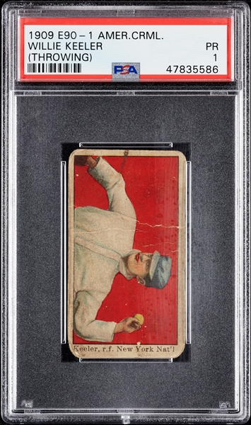 1909 E90-1 American Caramel Willie Keeler Throwing PSA 1
