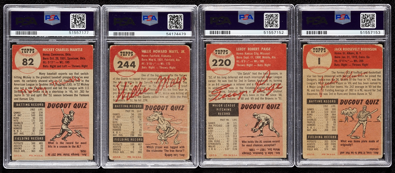 1953 Topps Baseball Complete Set, PSA 3.5 Mantle and Paige (274)