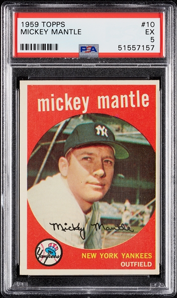 1959 Topps Mickey Mantle No. 10 PSA 5