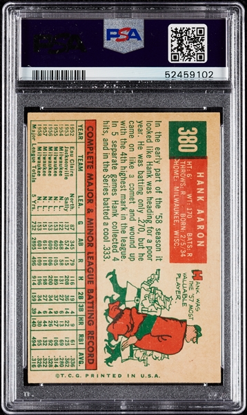 1959 Topps Hank Aaron No. 380 PSA 5