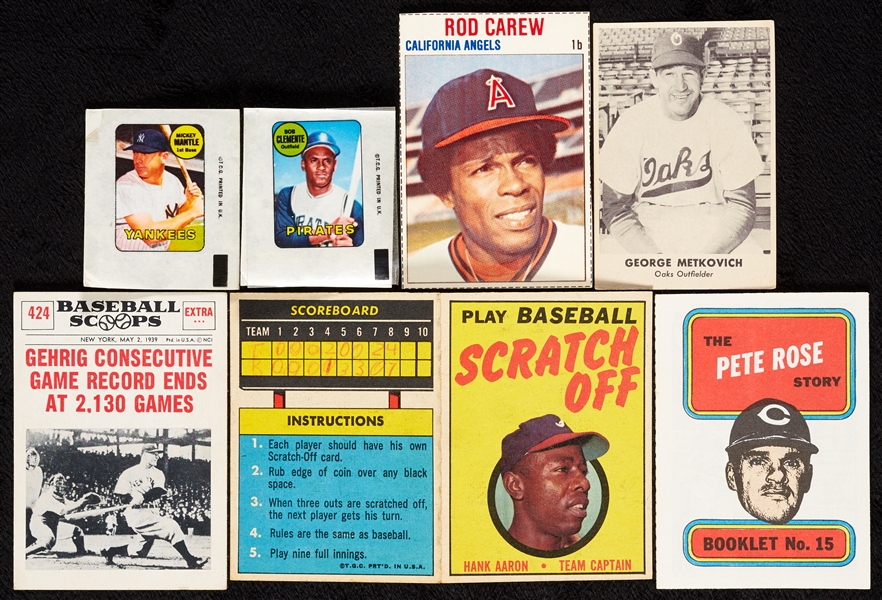 1960s and 1970s Topps Baseball Peripherals, Inserts, Coins, Booklets and Others (943)