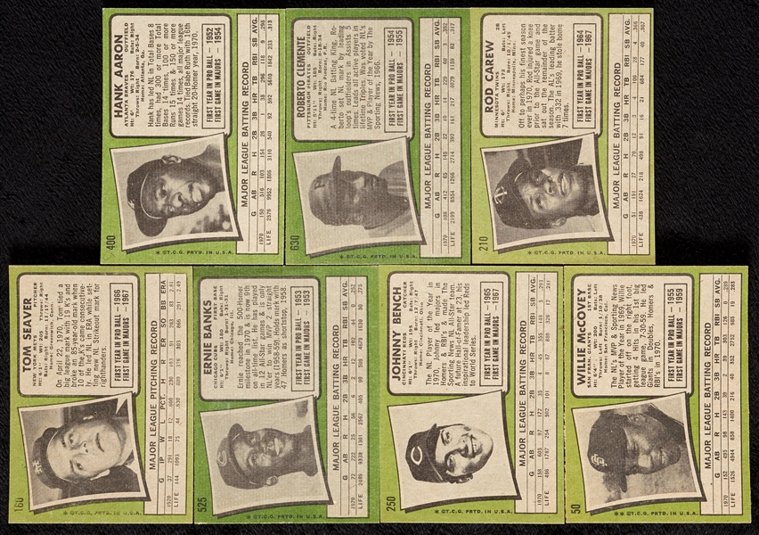 1971 Topps Baseball High-Grade Group With Extra HOFers (487)
