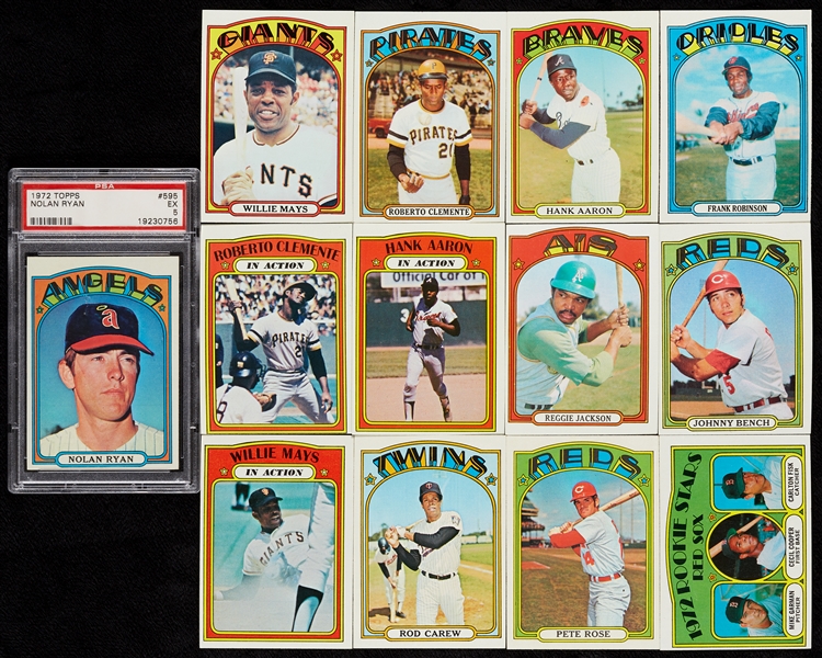 1972 Topps Baseball Super High-Grade Near Set With Extra HOFers (782/787, Plus 100)