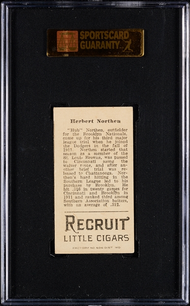 1912 T207 Recruit Little Cigars Herbert Northen SGC 5