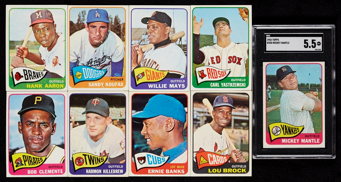 1965 Topps Baseball High-Grade Complete Set, Mantle SGC 5.5 (598)