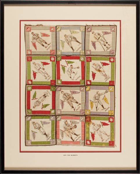 1914 B18 Blankets Matted and Framed Display, With Joe Jackson
