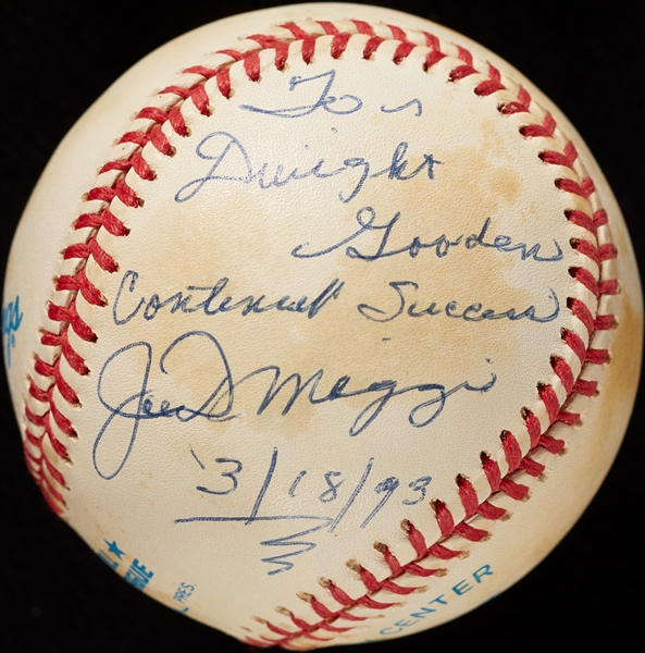 Joe DiMaggio Single-Signed OAL Baseball with Unique Inscription (BAS)
