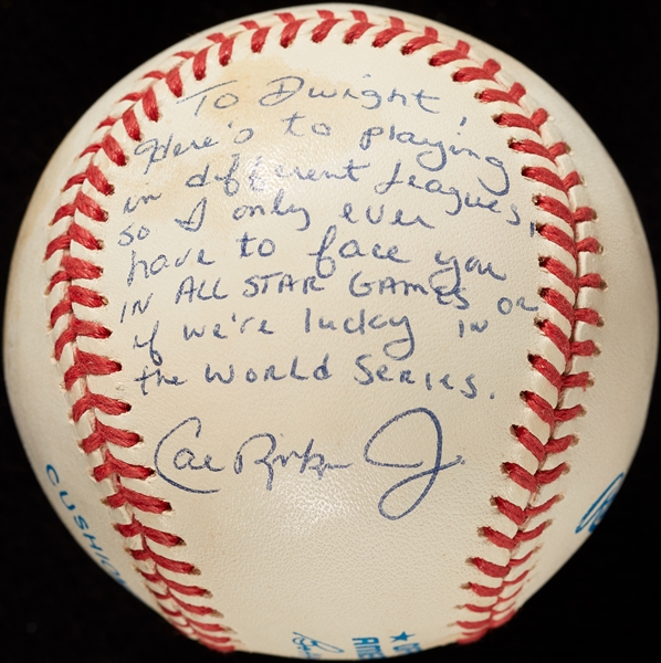 Cal Ripken Jr. Single-Signed OAL Baseball with Unique Inscription (BAS)