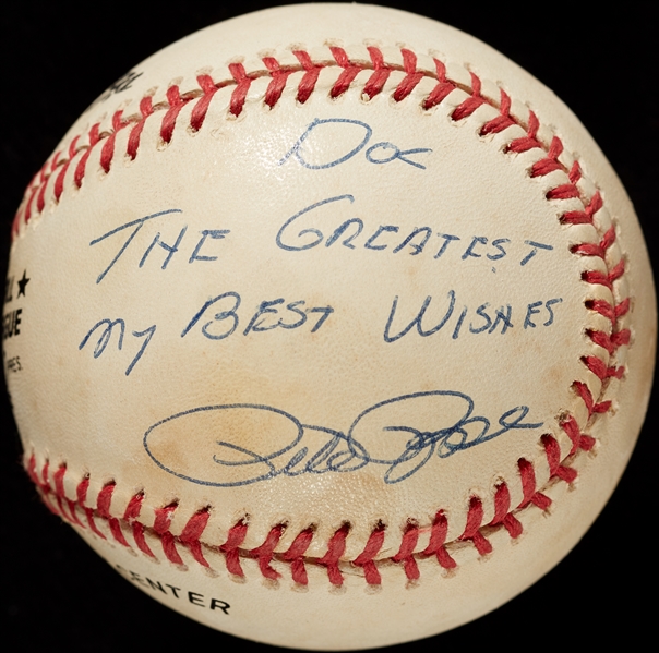 Pete Rose Single-Signed ONL Baseball with Unique Inscription (BAS)