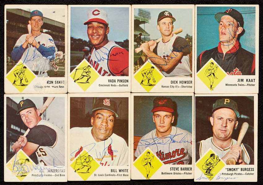 Signed 1963 Fleer Baseball Group with Howser, Pinson (59)