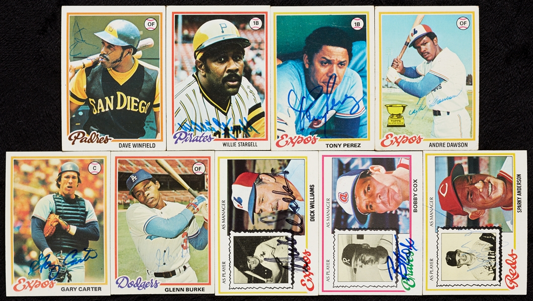 Signed 1978 Topps Baseball Group with Burke, Stargell (630)