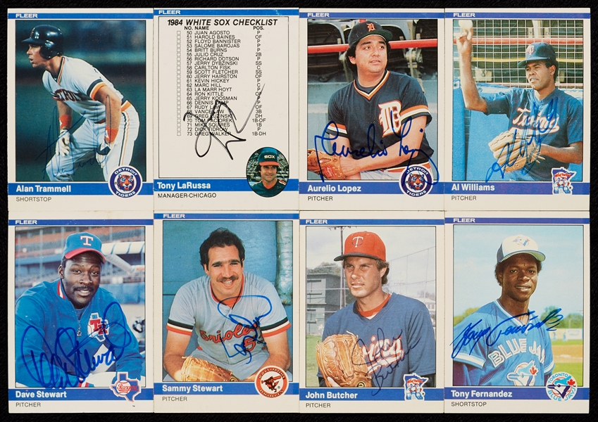 Signed 1984 Fleer Baseball Group with Lopez, Simmons (210)