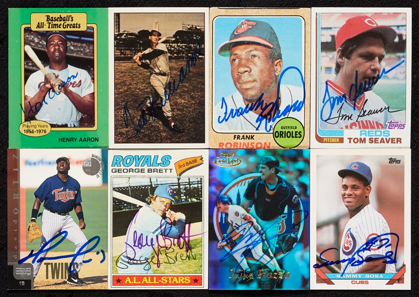 Signed 1970s & 1980s Baseball Card Collection (129)