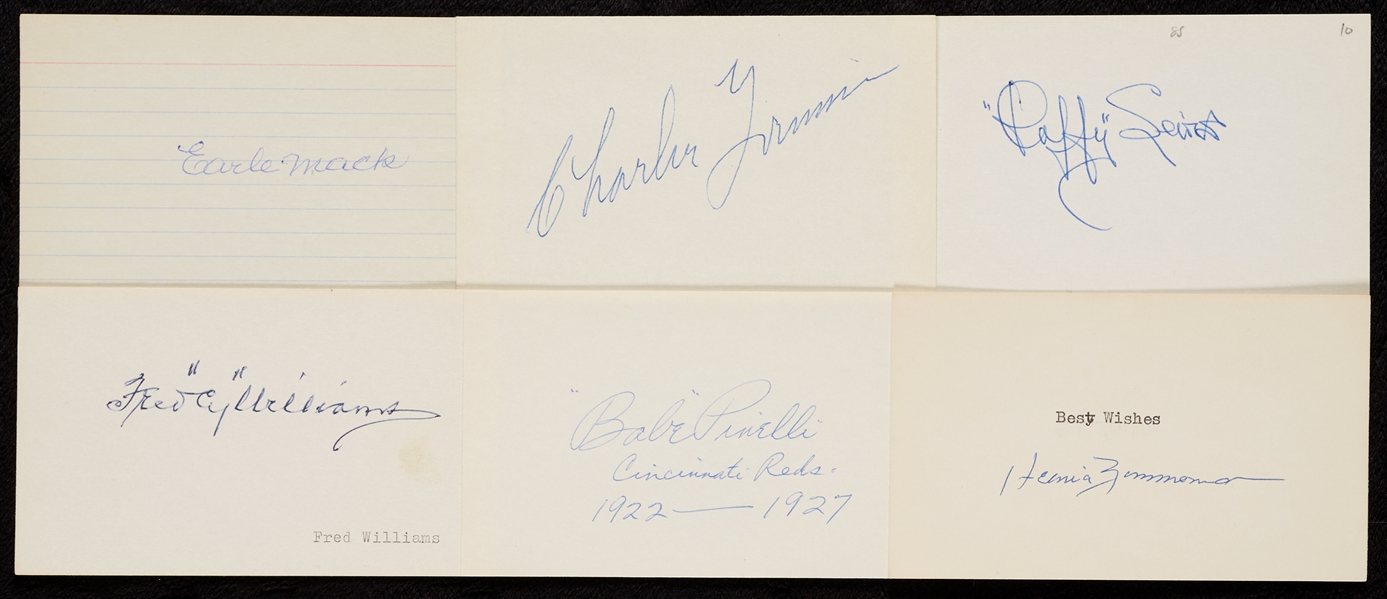 1910-1919 Signed Index Card Collection (540)
