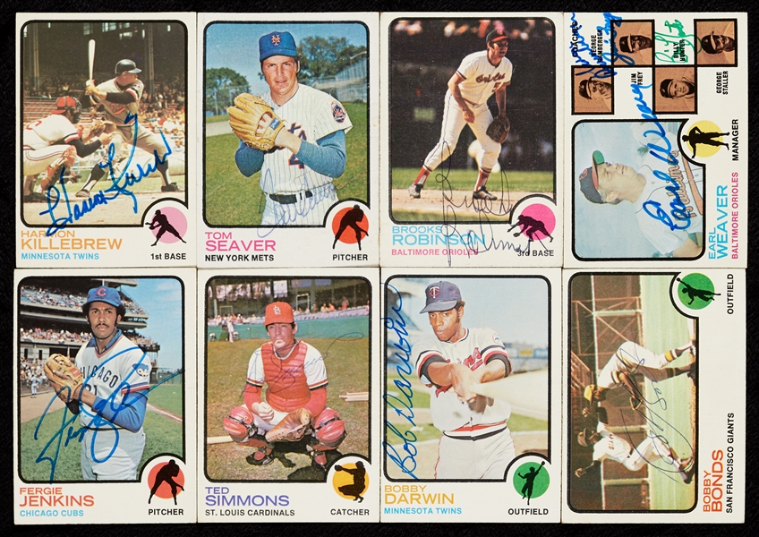 Signed 1973 Topps Baseball Card Group (125)