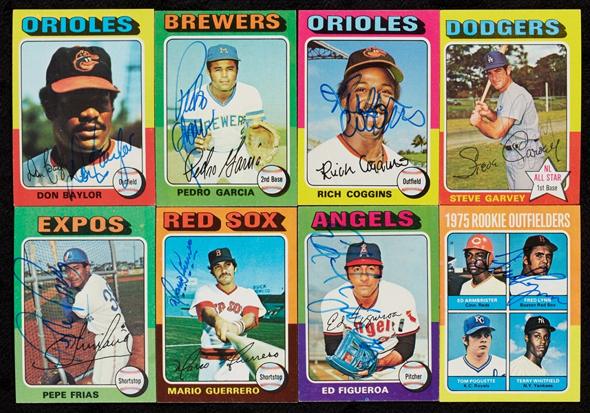 Signed 1975 Topps Baseball Card Group (176)