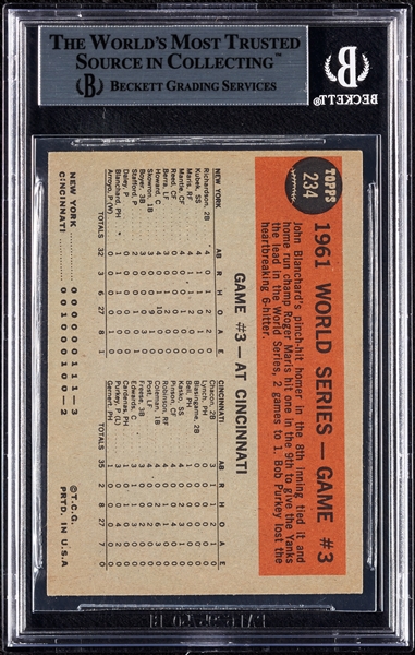 Roger Maris Signed 1962 Topps WS Game 3 No. 234 (BAS)