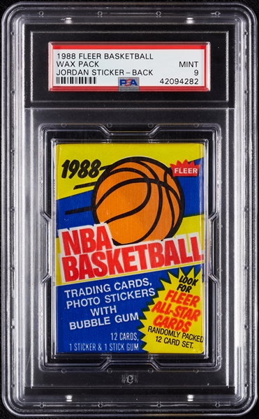 1988 Fleer Basketball Wax Pack - Michael Jordan Sticker Back (Graded PSA 9)