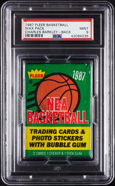 1987 Fleer Basketball Wax Pack - Charles Barkley Back (Graded PSA 9)