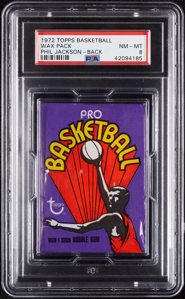 1972 Topps Basketball Wax Pack - Phil Jackson Back (Graded PSA 8)
