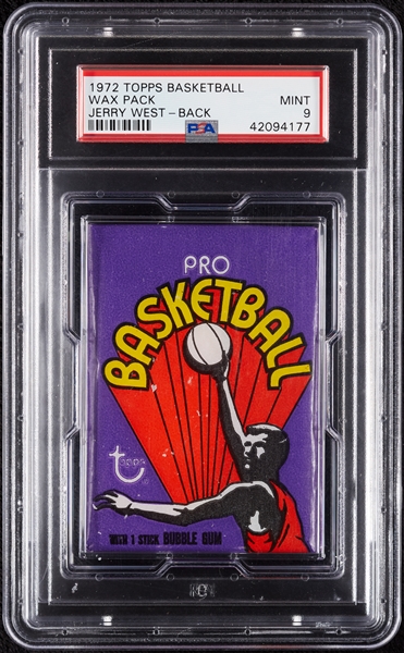 1972 Topps Basketball Wax Pack - Jerry West Back (Graded PSA 9)