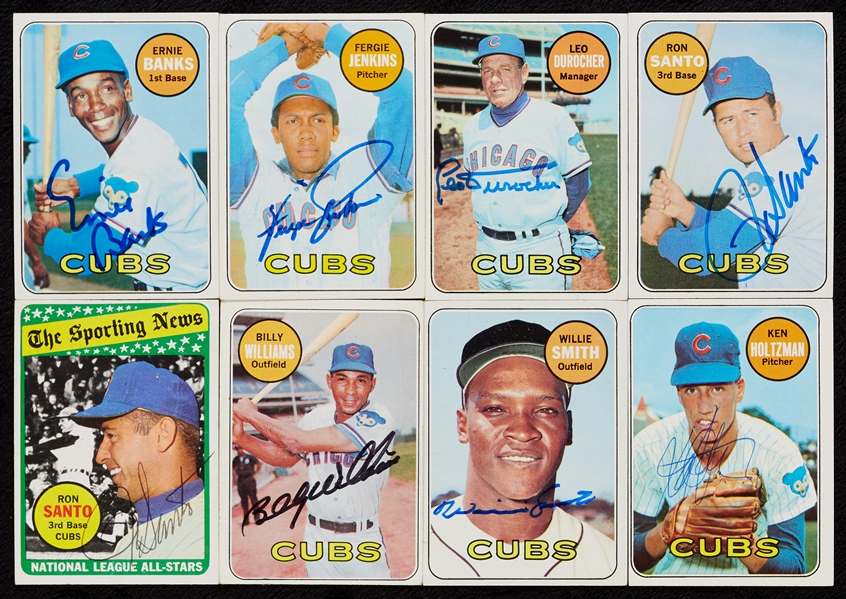 Chicago Cubs Signed 1969 Topps Near Set (26/27)