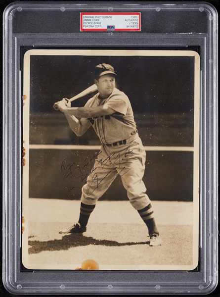 Jimmie Foxx Signed 1930s George Burke Type 1 8x10 Photo (PSA/DNA)