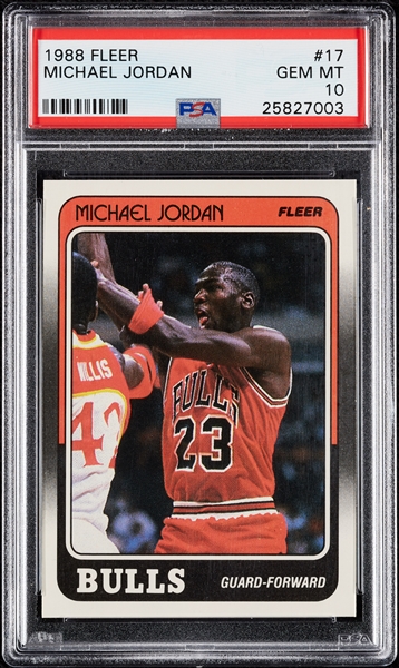 1988 Fleer Michael Jordan No. 17 PSA 10