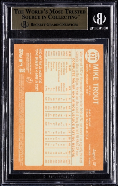 2013 Topps Heritage Mike Trout SP No. 430A BGS 9.5