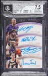 2015 Immaculate Kobe Bryant/Magic Johnson/Shaquille ONeal/Jerry West Quad Autographs (8/10) BGS 7.5 (AUTO 10)