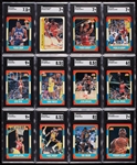1986 Fleer Basketball High-Grade Set and Stickers, 28 Slabbed, SGC 6 Jordan (143)