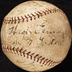 1922 New York Giants World Champs Team-Signed Baseball (BAS)