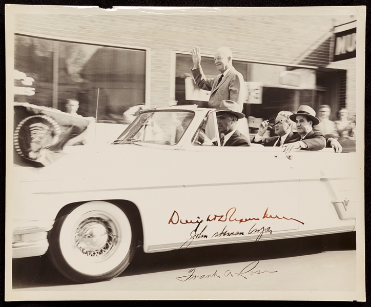 Dwight Eisenhower, John Sherman Cooper & Frank Rose Signed 8x10 Photo (PSA/DNA)