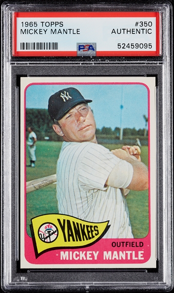 1965 Topps Mickey Mantle No. 350 PSA Authentic