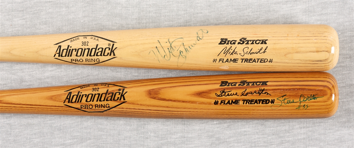 Mike Schmidt & Steve Carlton Game-Issued & Signed Bats (2)