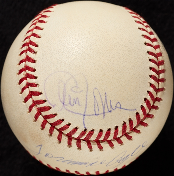1969 NY Mets Outfield Signed ONL Baseball with Agee, Jones, Swoboda (BAS)