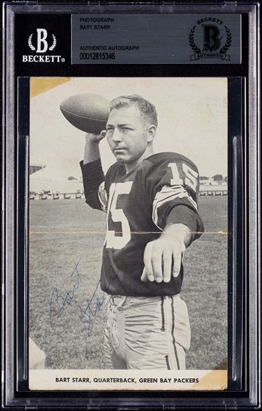 Bart Starr Signed 3x5 Photo (BAS)