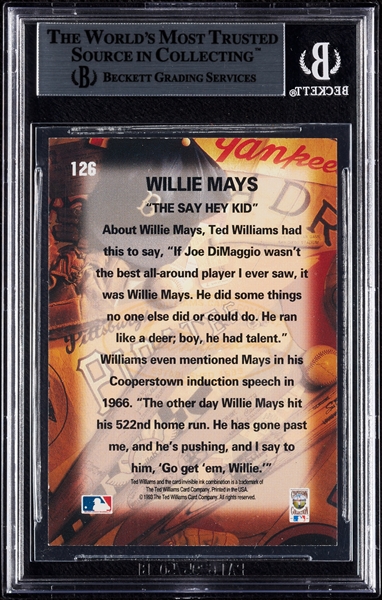 Willie Mays Signed 1993 Ted Williams No. 126 (BAS)