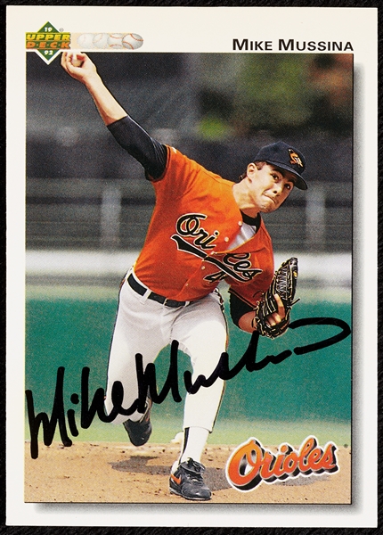 Mike Mussina Signed 1992 Upper Deck RC No. 675 (JSA)