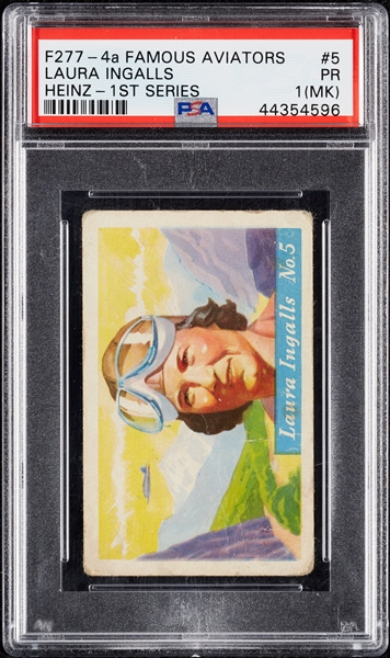 Rare 1937 F277-4 Heinz Famous Aviators #5 Laura Ingalls (Pulled from Production)