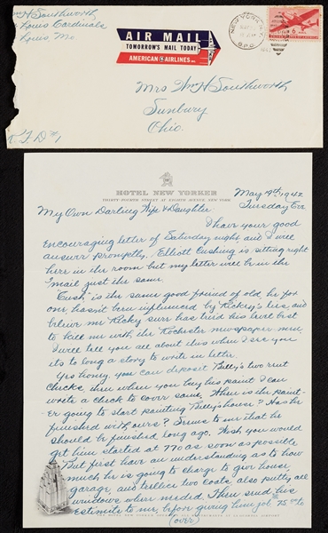 Billy Southworth Letter With Remarkable Baseball Content (1942) (BAS)
