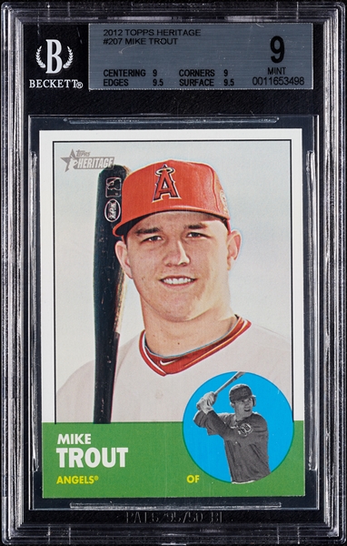 2012 Topps Heritage Mike Trout No. 207 BGS 9