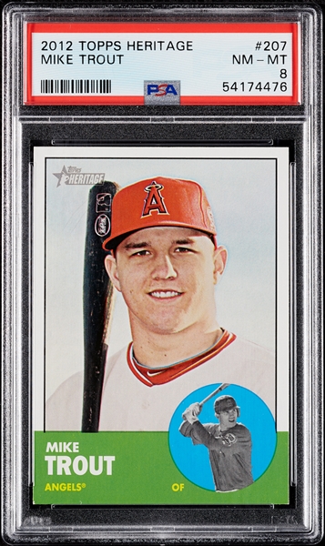2012 Topps Heritage Mike Trout No. 207 PSA 8