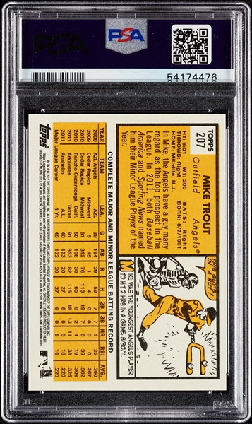 2012 Topps Heritage Mike Trout No. 207 PSA 8
